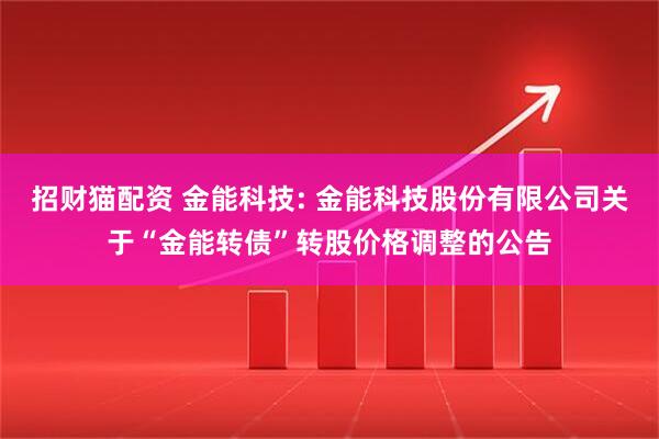 招财猫配资 金能科技: 金能科技股份有限公司关于“金能转债”转股价格调整的公告