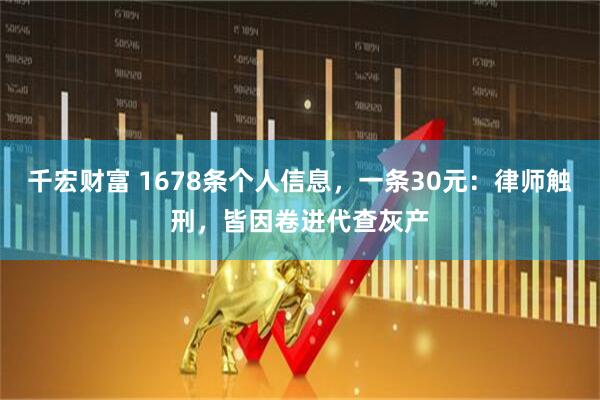 千宏财富 1678条个人信息，一条30元：律师触刑，皆因卷进代查灰产